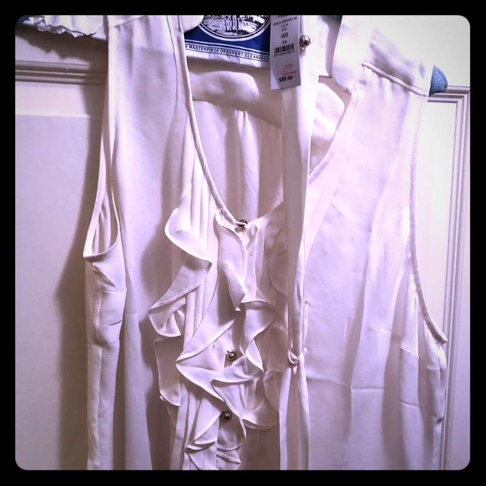White House Black Market NWT silk shirt size 14
